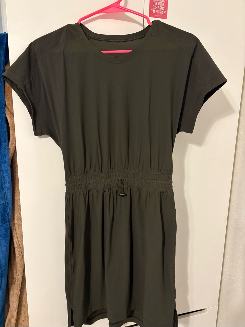 lululemon athletica Olive Green Drawstring Waist Dress